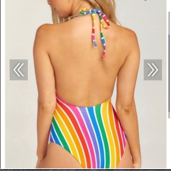 Show Me Your Mumu Mai Double Tie Rainbow Swimsuit High Rise size XS - Picture 7 of 10